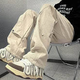 Threebooy 90s 00s Fashion Streetwear High Street Work Pants Men's Casual Pants Spring and Autumn Straight Leg Loose Wide Leg Pants