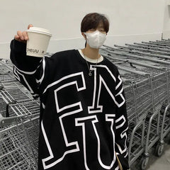 Threebooy Hoodless Sweatshirt MenNew Loose Large Size High Street Trendy Brand Round Neck Jacket