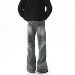 Threebooy New Men's Denim Pants Washed blue Male Jeans Straight Casual Menwear Loose straight Trousers leg Novel design Fashion