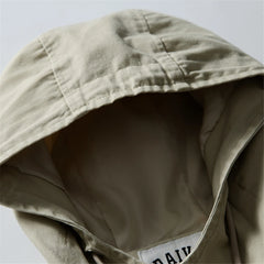 Threebooy Vintage Hooded Cargo Jacket Mens Streetwear Punk Y2k Casual Coats Oversized Harajuku Loose Pockets Japan Style Jackets Male