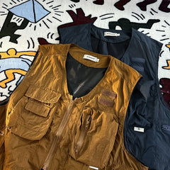 Threebooy American Outdoor Multi-function Short Vest Jacket Basic Commuting Versatile Vest Cityboy Workwear Waistcoat Aesthetic Urban Chic