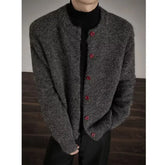 Collarless knitted sweater jacket Men Classic autumn winter casual sweater warm loose Street Knitwear