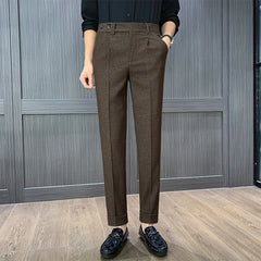Threebooy High Quality Men's Suit Pants Formal Business Office Social Dress Pants Fashionable Slim Fit Casual Men's Dress Pants Size 29-38