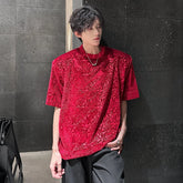 Threebooy Summer Jacquard Tshirts Men Oversized Streetwear T Shirts Women Mens Fashion Harajuku T-Shirt Male Vintage Top Tees Female