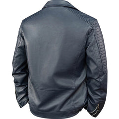 Threebooy New Leather Jackets Men Spring Autumn American Vintage PU Outerwear Mens Solid Moto Biker Leather Coat Streetwear Casual Jacket