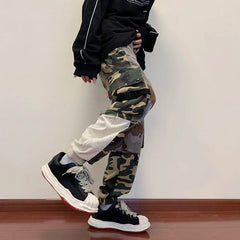 Threebooy Men's Camouflage Printing Splicing Casual Pants Hip Hop Style Joggers Sweatpants Fashion Trend Homme Trousers Size M-5XL