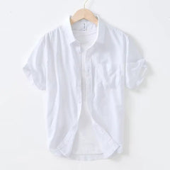 Threebooy New Korean Style Luxury Business Shirts Fashion Lapel Solid Color Short Sleeve Button-down Cardigan Tops Summer All-match Blouse