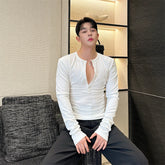 Threebooy New Men's Casual Blouse Long sleeve t Shirt Tops trend slim fit Tee Shirt button-down Spring Autumn Yoga Shirts