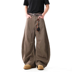 Threebooy Unisex Brown Loose Fit Wide Leg Casual Pants Sportswear Lounge Joggers Street Fashion Athleisure Trendy Stylish Design Comfort