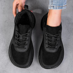 Threebooy Winter Mens Wide Box Sneakers Fur-lined Keep Warm Frost Resistant Casual Sports Shoes Walking for Big Wide Fat Foot