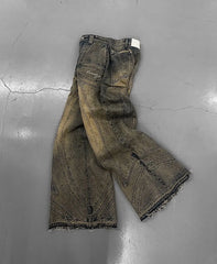 Threebooy Oversized Stripes Retro Distressed Baggy Jeans Women High Waist Straight New Y2k Jeans Casual Gothic Men Denim Pants Streetwear
