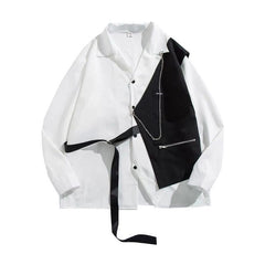 Threebooy Techwear Men's Sets Cargo Pants Men's Shirt Kit Long Sleeve Shirts Korean Streetwear Hip Hop Harajuku Spring