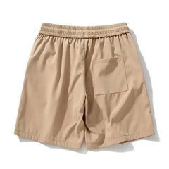Threebooy Men's Solid Color Casual Shorts Elastic Waist Loose Streetwear Breathable Summer New Daily Fashion Sportswear