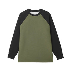 Threebooy Mens Long Sleeve T Shirts Casual Round Neck Cotton Moisture Wicking Tees Tanks Patchwork Undershirts Loose Fit Tshirts for Men