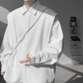 Threebooy Sleek Drape Shirt Innovative Faux Two-Piece Design Modern Layered Look Stylish Comfortable Fabric Trendy Chic New Fashion Forwar