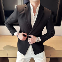 Threebooy Royal Blazer Men Slim Fit Party Office Dress Suit Single Button Mens Suit Jacket Hombre Smoking Tuxedo Coat S-3XL