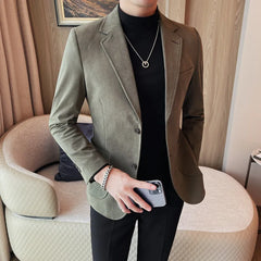 Threebooy Men's Spring Quality Business Suit Jackets/Male Slim Fit Fashion Tuxedo/Man Solid Color Veste Homme Luxe Blazers Coats 3XL
