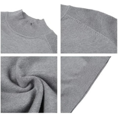 Threebooy Smart Casual Autumn Winter Men Sweaters Pullovers Solid Mock Neck Fashion Luxury Thicken Slim Long Sleeve Elastic Knitted Tops