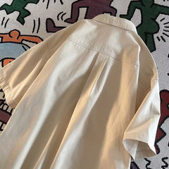 Threebooy Japan Style Simple Shirt Workwear High-end Short-sleeved Shirt in Summer New Trendy City Cargo Blouse Casual Versatile Shirt