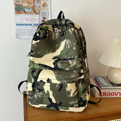 Threebooy Camouflage Backpacks Large Capacity Waterproof Nylon School Bags Unisex Graffiti Leisure Or Travel Bags Green Satchels