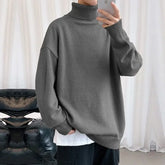 Threebooy Oversize Pullover Man Loose Fit Autumnr and Winter Knitted Sweaters for Men Jumpers Korean Popular Clothes Top Original Knitwear