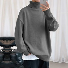 Threebooy Oversize Pullover Man Loose Fit Autumnr and Winter Knitted Sweaters for Men Jumpers Korean Popular Clothes Top Original Knitwear