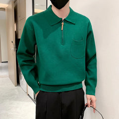 Threebooy Clothing Men Keep Warm In Winter Knitted Sweater/Male Slim Fit Zipper Design Pullover/Man Casual Knit Sweater Korean Style