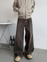 Threebooy Y2k Brown Man Wide Pants Women Streetwear Denim Baggy Pants Loose Straight Work Wear Trousers Vintage Curved Jeans Pants