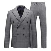 Threebooy Men's Plaid Three-Piece Suit Set Fashion Handsome Business Groom Dress with Vest And Trousers