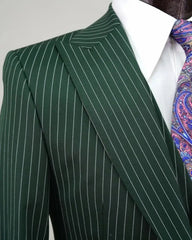 Threebooy Men's Suit Pinstripe 3 Pieces Blazer Pants Double Breasted Business Formal Work Wear Wedding Groom