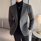 Threebooy Boutique Men's Fashion Business Suit Jacket Leisure Pure Color Gentleman's Wedding Presided Over Work Blazers Brand Clothing 4XL
