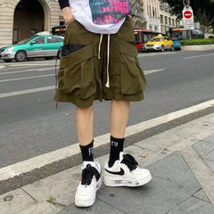 Threebooy Shorts Men Cargo Summer Baggy Pocket Stand Out Design Trendy Heavy duty Casual Street Versatile Workwear-inspired Shorts 2024