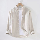 Threebooy Summer Cotton Linen Shirts Men Harajuku Long Sleeve Shirt for Men Vintage Thin Loose Casual Shirt Coats Japan Style Blouse Male