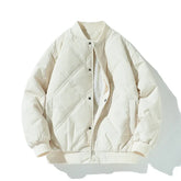 Threebooy Mens Thick Fleece Lined Baseball Jacket Winter Warm Outwear Corduroy Bomber Jacket Men Vintage Cotton Coats