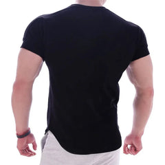 Threebooy Men Short sleeve fashion t-shirt Gyms Fitness Sports Cotton T-Shirt Male Bodybuilding Skinny Tee shirt Summer Tops Clothes