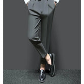 Threebooy Spring Autumn Suit Pants Men's Drapey Casual Straight Slim Nine-Point Suit Pants Men's