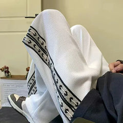 Threebooy Men's Sweatpants Grey Trousers Wide Leg Man Sweat Pants Straight Baggy Slacks Summer Tracksuit Bottoms Stylish New In