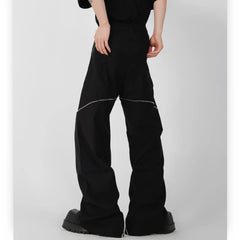 Threebooy Y2K Fashion Zipper Split Black Baggy Jeans Pants For Men Clothing Straight Wide Leg Korean Casual