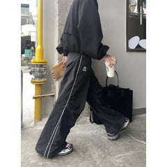 Threebooy Sports Pants Man Baggy Parachute Pants Y2K Oversize Joggers Streetwear Tracksuit Black Wide Leg Trousers for Men