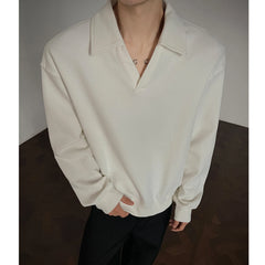 Threebooy Long sleeve t Shirt men 2025 Arrival Men Polo Shirt Solid Color Casual Relaxed Fit Collar Tops Autumn Fall Fashion Mens Clothing