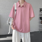 Threebooy Mens Solid Collar Polo Shirt Breathable Stretch TShirt Premium Fabric Soft Comfort Fit Business Casual Hot Sale Moisture Wicking