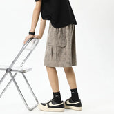 Threebooy Summer Men Camo Cargo Shorts Elastic Waist Adjustable Outdoor Casual Large Pockets Military Tactical Breathable Fashion