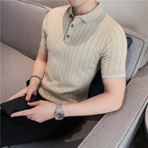 Threebooy Brand Clothing High Quality Short Sleeves POLO Shirts/Male Slim Fit Stripe Leisure Knitting POLO Shirts Plus size S-3XL