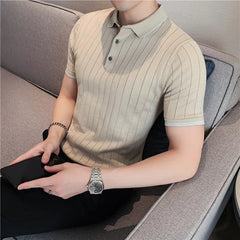 Threebooy Brand Clothing High Quality Short Sleeves POLO Shirts/Male Slim Fit Stripe Leisure Knitting POLO Shirts Plus size S-3XL