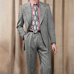 Threebooy Elegant Men's Suit 2 Piece(Jacket+Pants) Single Breasted Male Set for Wedding Party Notch Lapel Formal Groomsmen Office