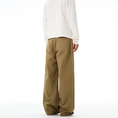 Threebooy 100% Cotton Men's Loose Casual Pants Autumn New Fashion Comfortable Wide-leg Oversized Trousers Streetwear White Khaki Black