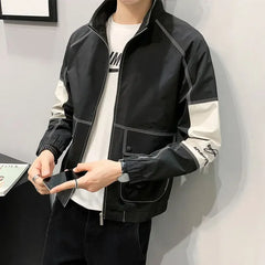 Threebooy Casual Solid Color Men's Jackets Zip V Male Coats Harajuku Deals Cold Aesthetic Joker Luxury Designer