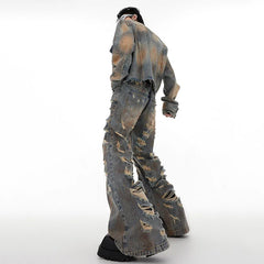 Threebooy Men's Deconstructed Denim 2-Piece Set