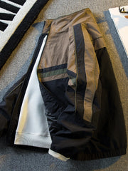 Threebooy American Stand-up Collar Color-blocked Workwear Jacket Men Spring Autumn Trendy Sun Protection Stitching Mountaineering Jacket