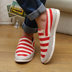 Threebooy Men's Slip-On Canvas Straw Woven Shoes Linen Lazy Fisherman Shoes Beijing Old Peking Cloth Shoes Home One Piece Breathable We...